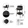 Barbecue à charbon rond Pipra avec grille Ø 48cm ajustable et roues Caractéristiques