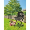 Barbecue au charbon de bois avec roues et couvercle 49x83x47cm Toska Offre
