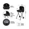 Houtskoolbarbecue met wielen en deksel 49x83x47cm Toska Model