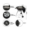 Barbecue à charbon rond grille 55cm avec couvercle et roues Ardena Modèle