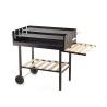 Barbecue charbon de bois avec grilles réglables en hauteur et roues Braska Promotion