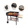 Barbecue charbon de bois avec grilles réglables en hauteur et roues Braska Modèle