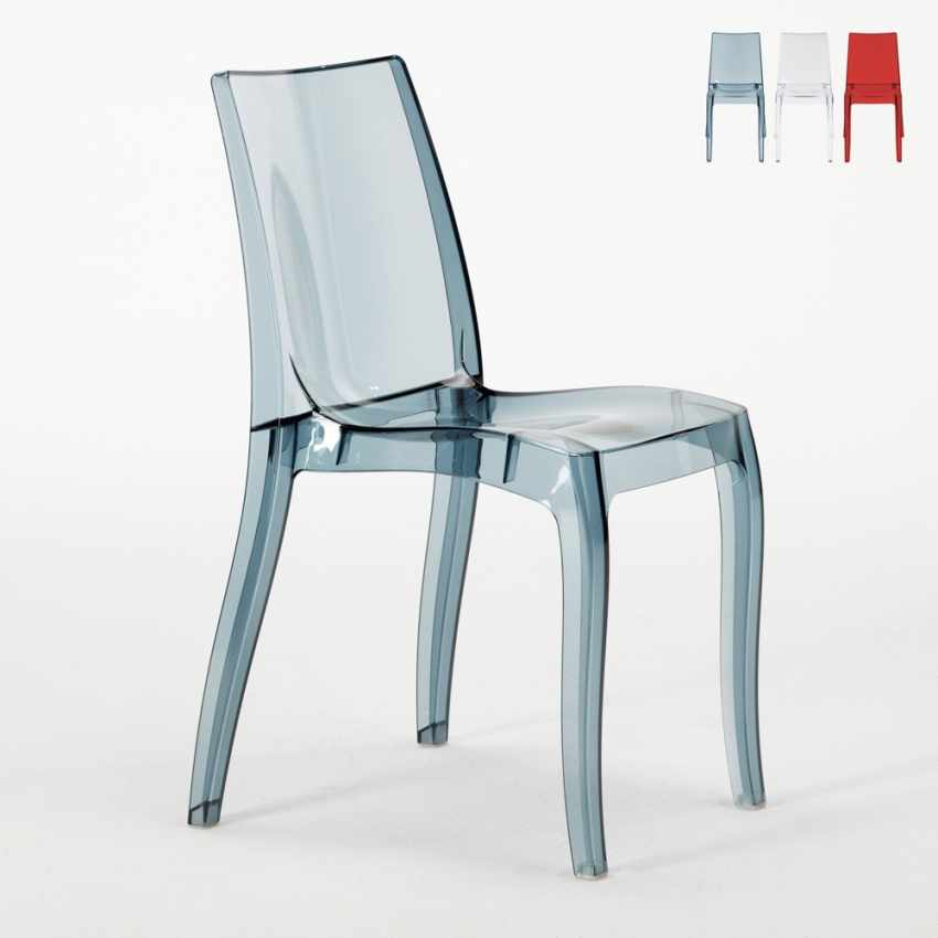 Set van 18 transparante Grand Soleil Cristal Light stoelen voor horeca of thuis Aanbieding Set van 18 transparante Grand Soleil Cristal Light stoelen voor horeca of thuis Aanbieding