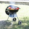 Barbecue à charbon rond en acier avec couvercle et roues Torka Vente