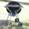 Barbecue à charbon rond en acier avec couvercle et roues Torka Remises