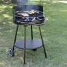 Barbecue à charbon rond Pipra avec grille Ø 48cm ajustable et roues Vente