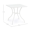 Bizzotto Kelsie vierkante buitentafel van staal 70x70x71cm Karakteristieken