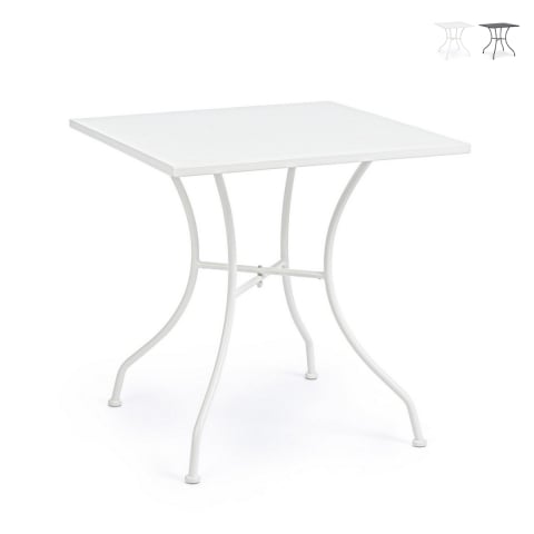 Table de jardin carré en acier 70x70x71cm Bizzotto Kelsie Promotion