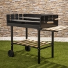 Barbecue charbon de bois avec grilles réglables en hauteur et roues Braska Vente