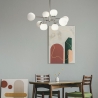 Moderne hanglamp woonkamer met 8 witte glazen bollen Erich Maytoni Korting