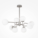 Moderne hanglamp woonkamer met 8 witte glazen bollen Erich Maytoni Keuze