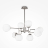 Moderne hanglamp woonkamer met 8 witte glazen bollen Erich Maytoni Keuze