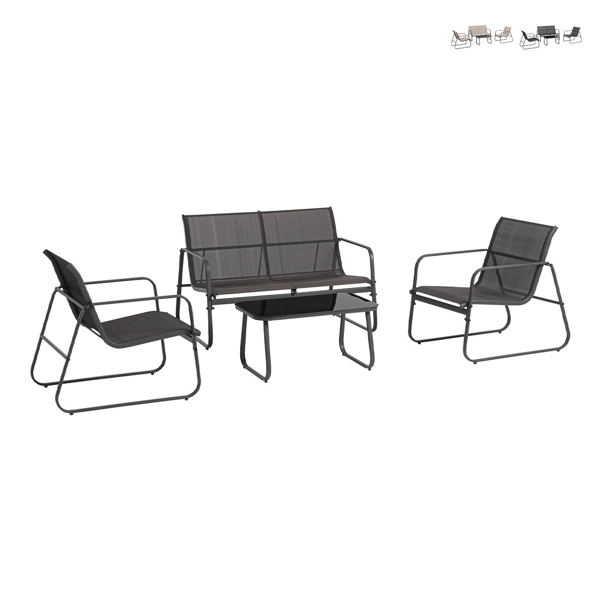 Salon de jardin moderne canapé 2 fauteuils table basse Bizzotto Gonzalo Offre Salon de jardin moderne canapé 2 fauteuils table basse Bizzotto Gonzalo Offre
