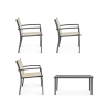 Tuinset 2 stoelen bankje bijzettafel beige Bizzotto Florida Aanbod