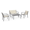 Tuinset 2 stoelen bankje bijzettafel beige Bizzotto Florida Aanbieding