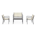 Tuinset 2 stoelen bankje bijzettafel beige Bizzotto Florida Verkoop