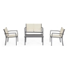 Tuinset 2 stoelen bankje bijzettafel beige Bizzotto Florida Verkoop