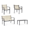 Tuinset 2 stoelen bankje bijzettafel beige Bizzotto Florida Catalogus