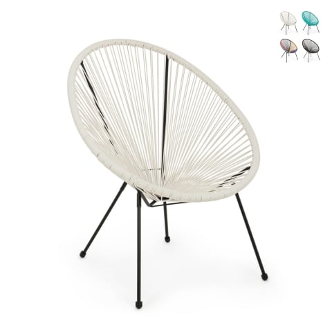 Fauteuil d'extérieur en corde design spaghetti Bizzotto Parker Promotion