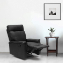 Fauteuil relax inclinable avec repose-pieds en similicuir design Aurora 