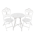 Set van tafel en 2 stoelen voor buiten van wit ijzer Provence Breakfast Aanbieding
