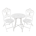 Set van tafel en 2 stoelen voor buiten van wit ijzer Provence Breakfast Aanbieding