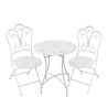 Set van tafel en 2 stoelen voor buiten van wit ijzer Provence Breakfast Aanbieding