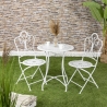 Set van tafel en 2 stoelen voor buiten van wit ijzer Provence Breakfast Verkoop