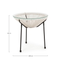 Ronde buitentafel Ø50cm met touwweving Bizzotto Parker 