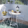 Set van tafel en 2 stoelen voor buiten van wit ijzer Provence Breakfast Aanbod