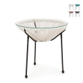 Ronde buitentafel Ø50cm met touwweving Bizzotto Parker Aanbieding