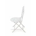 Set van tafel en 2 stoelen voor buiten van wit ijzer Provence Breakfast Kortingen
