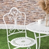 Set van tafel en 2 stoelen voor buiten van wit ijzer Provence Breakfast Keuze