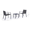 Salon de jardin 2 chaises modernes avec table 45x45cm Bizzotto Auri 