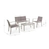 Salon de jardin canapé 2 chaises en textilène taupe et table Peder Vente