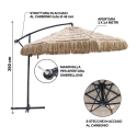 Kiso Plus 3m zweefparasol met rietlook voor de tuin Keuze