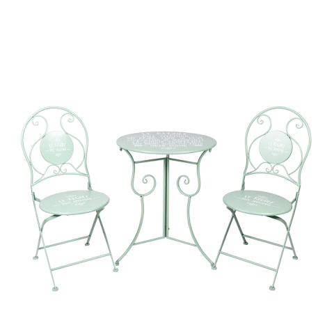 Set van tafel en 2 opvouwbare buitenstoelen groen Le Regole dell'Aperitivo Aanbieding