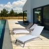 Chaise longue inclinable avec roues anthracite Bizzotto Nildas Vente