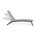 Chaise longue inclinable avec roues anthracite Bizzotto Nildas Offre