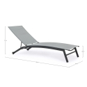 Chaise longue inclinable avec roues anthracite Bizzotto Nildas Catalogue