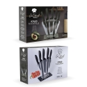 Ensemble de 5 couteaux en inox noir avec support en acrylique Nori Remises