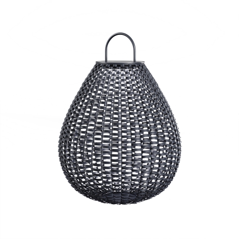 Lanterne de jardin solaire moderne en rotin noir Maytoni Plet Promotion