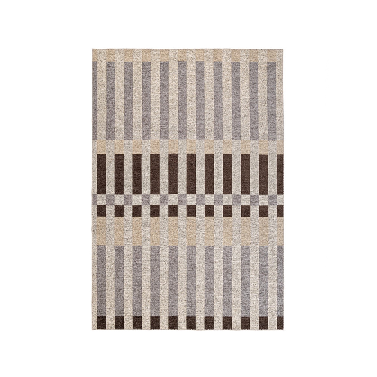 Grijs, bruin en beige polyester buiten- en binnentapijt Hada Verkoop