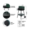 Barbecue au charbon de bois avec roues et grille ronde Ø 48 cm réglable Kivra Dimensions