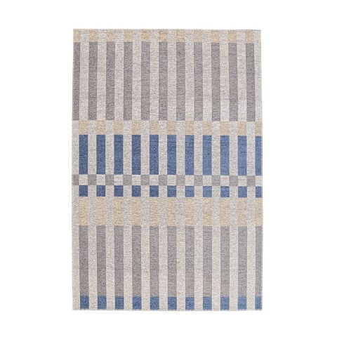 Tapis d'extérieur et d'intérieur bleu beige gris en polyester Bizzotto Hada Promotion