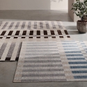 Tapis d'extérieur et d'intérieur bleu beige gris en polyester Bizzotto Hada Offre