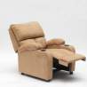 Fauteuil relax inclinable en microfibre velours repose-pieds Laura Réductions