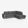 Moderne 3-zitsbank met chaise longue rechts in chenille stof Zafin Verkoop