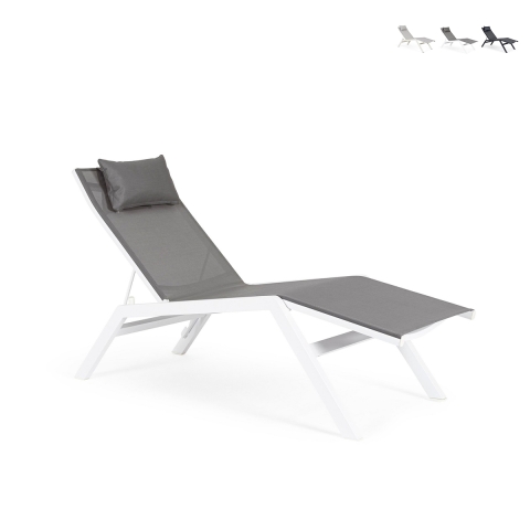 Chaise longue de jardin inclinable avec coussin Bizzotto Krion Promotion