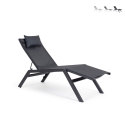 Chaise longue de jardin inclinable avec coussin Bizzotto Krion Remises